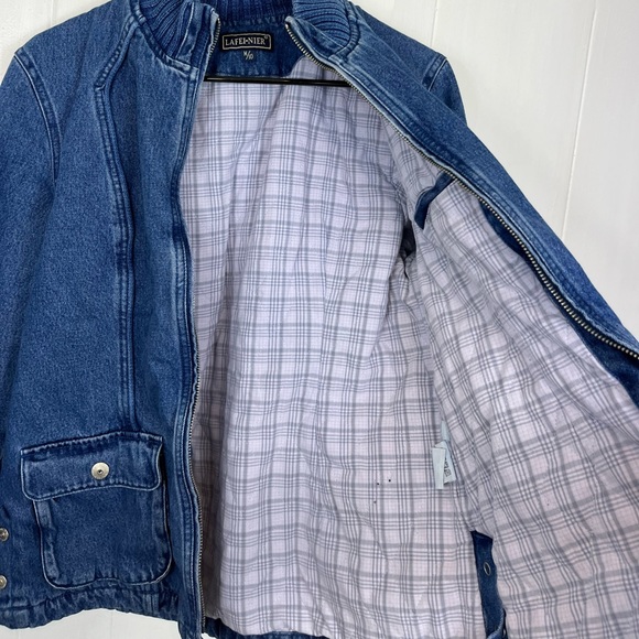 Vintage Denim Zip Up Moto Jacket Sz M - Picture 10 of 12